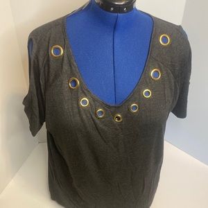 Cable & Gauge XL Blouse with Brass Grommets